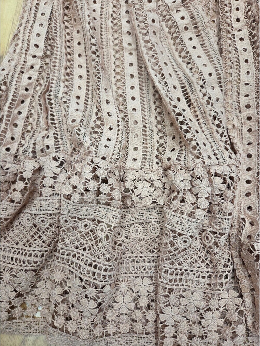 Cato Women 18/20 Blush Pink Crochet Lace Duster Vest Boho Festival Long Cardigan - Picture 9 of 9
